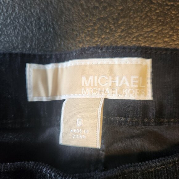 Michael Kors Velvet Corduroy Pants Black‎ Straight Leg Stretch Womens 6 NEW NWT - Picture 7 of 11